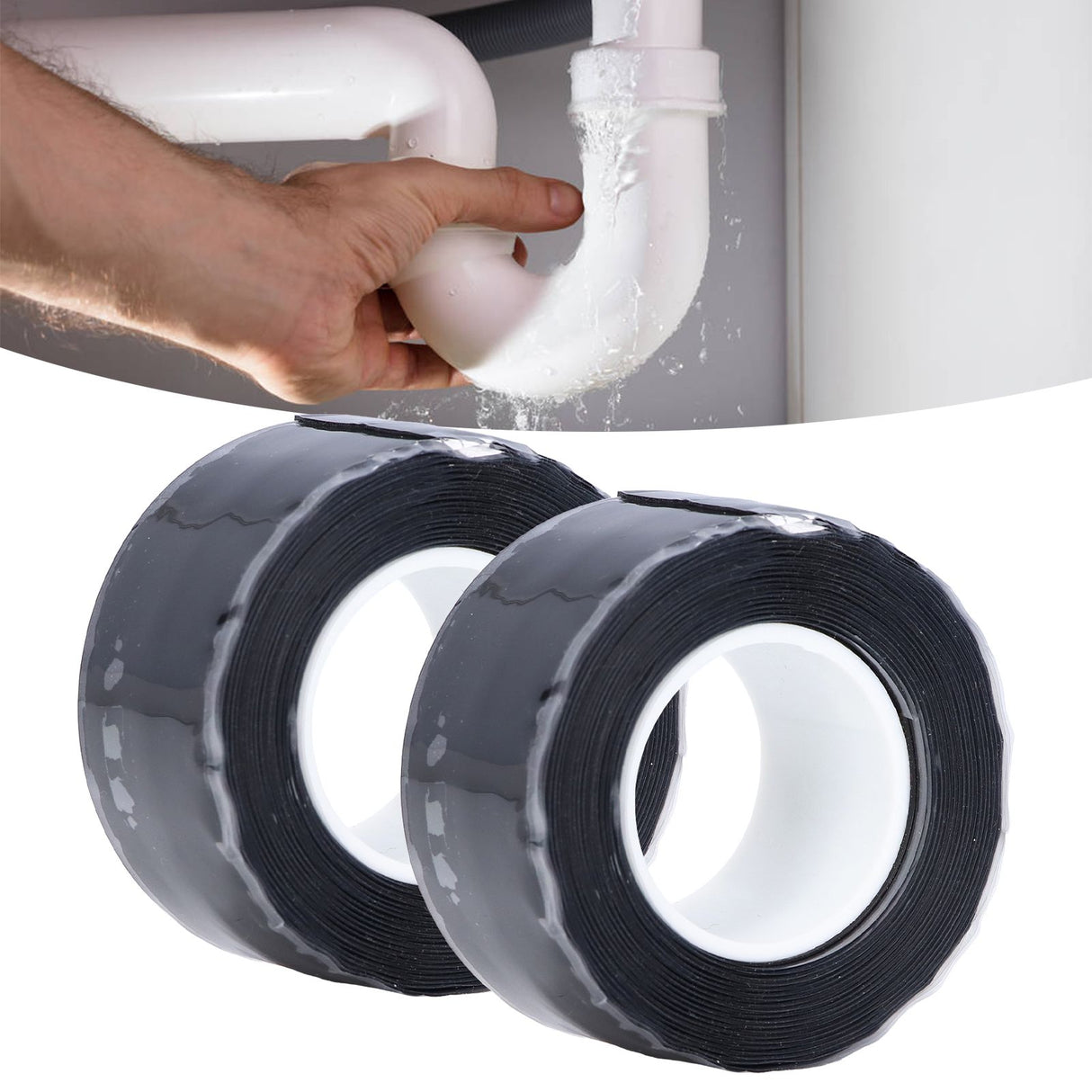 2 Roll/Set 2.5cmx3m Electrical Tape Silicone Self Fusing Tape Pipeline Water Pipe Repair Tape for Garden