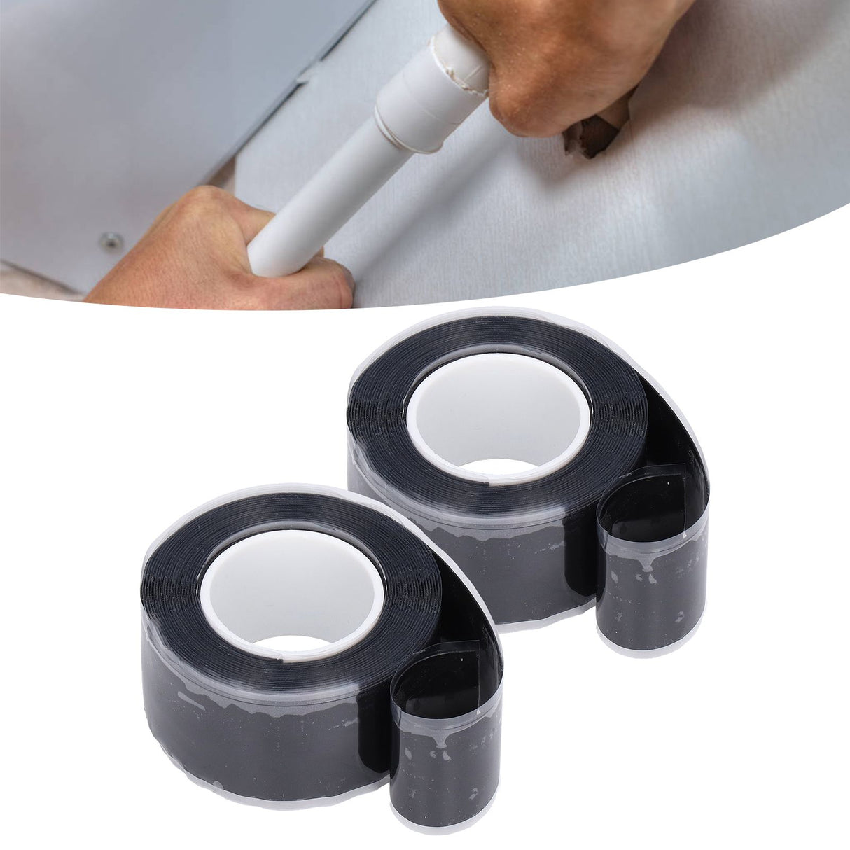 2 Roll/Set 2.5cmx3m Electrical Tape Silicone Self Fusing Tape Pipeline Water Pipe Repair Tape for Garden