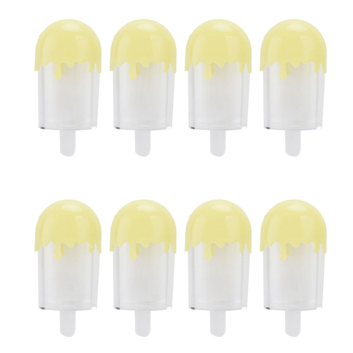 12Pcs Ice Cream Shape Candy Box Plastic Candy Case Container Wedding Party SuppliesYellow