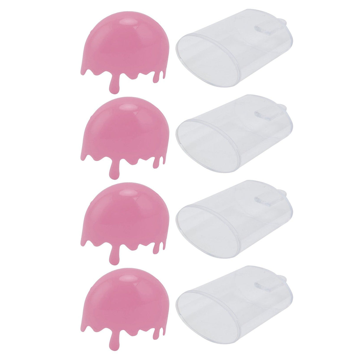 12Pcs Ice Cream Shape Candy Box Plastic Candy Case Container Wedding Party SuppliesPink
