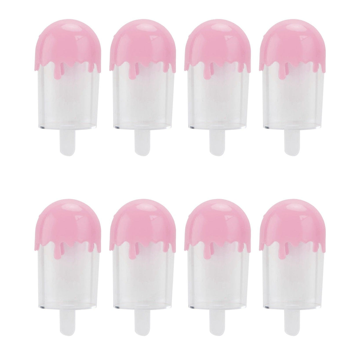 12Pcs Ice Cream Shape Candy Box Plastic Candy Case Container Wedding Party SuppliesPink