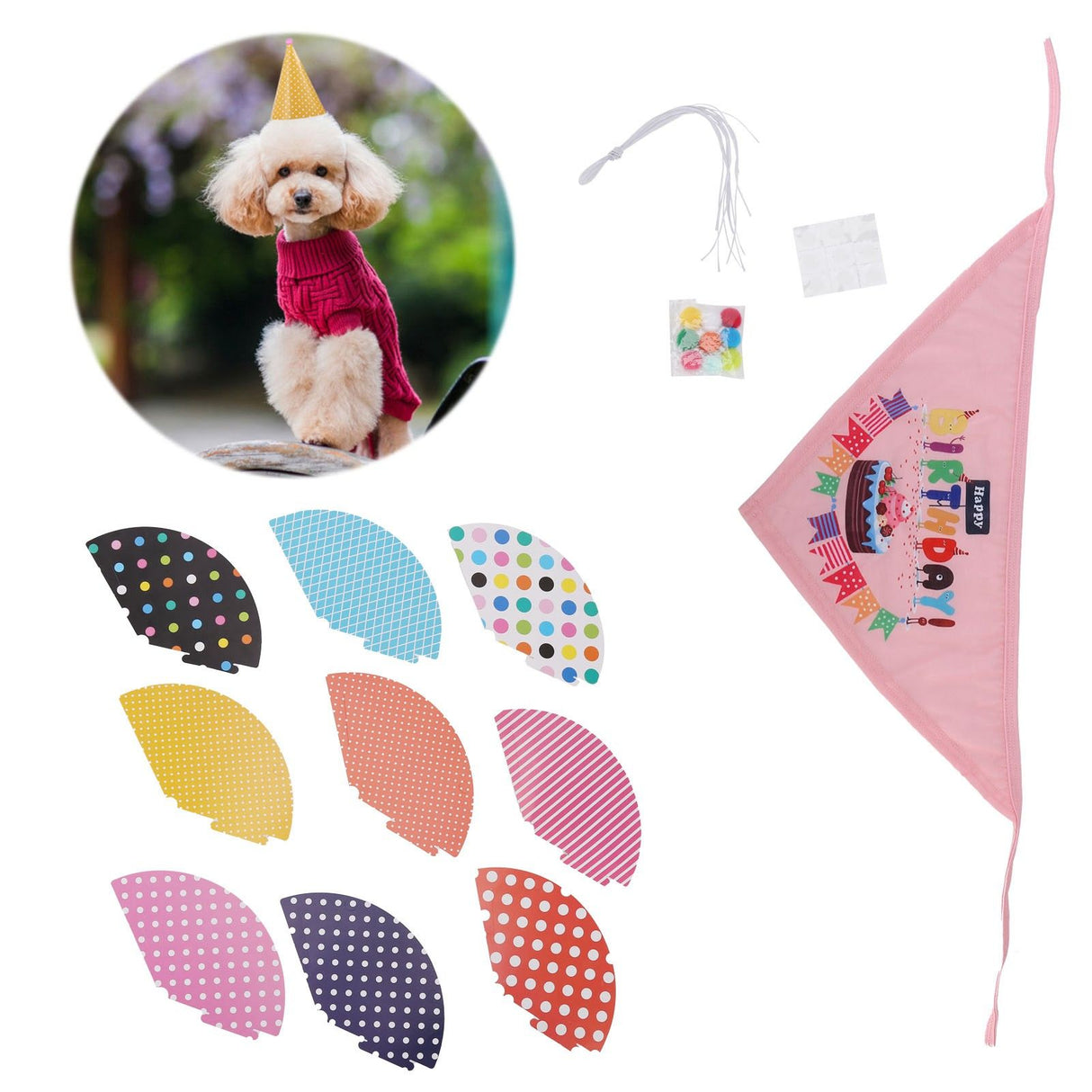 Dog Birthday Hat Creative Pet Birthday Party Hat Animal Dog One Year Old Creative Birthday Hat Supplies Pink