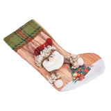 Christmas Stocking Three Dimensional Printed Christmas Stocking Gift Bag Ornament for Christmas Tree Fireplace HangingElderly