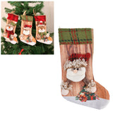 Christmas Stocking Three Dimensional Printed Christmas Stocking Gift Bag Ornament for Christmas Tree Fireplace HangingElderly