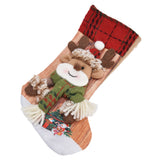 Christmas Stocking Three Dimensional Printed Christmas Stocking Gift Bag Ornament for Christmas Tree Fireplace HangingDeer