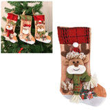 Christmas Stocking Three Dimensional Printed Christmas Stocking Gift Bag Ornament for Christmas Tree Fireplace HangingDeer - Extra Image