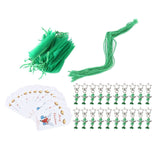 20PCS Keychain Bells Angel Stars Creative Christmas Decoration Gift Santa Claus Pendant Candy Bag Set Green