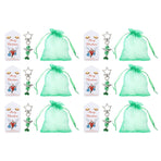 20PCS Keychain Bells Angel Stars Creative Christmas Decoration Gift Santa Claus Pendant Candy Bag Set Green