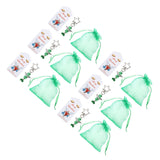 20PCS Keychain Bells Angel Stars Creative Christmas Decoration Gift Santa Claus Pendant Candy Bag Set Green