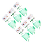 20PCS Keychain Bells Angel Stars Creative Christmas Decoration Gift Santa Claus Pendant Candy Bag Set Green