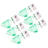 20PCS Keychain Bells Angel Stars Creative Christmas Decoration Gift Santa Claus Pendant Candy Bag Set Green - Close-Up Angle