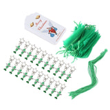 20PCS Keychain Bells Angel Stars Creative Christmas Decoration Gift Santa Claus Pendant Candy Bag Set Green - Low Angle