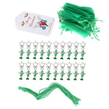 20PCS Keychain Bells Angel Stars Creative Christmas Decoration Gift Santa Claus Pendant Candy Bag Set Green - Extra Image