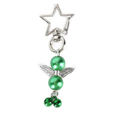 20PCS Keychain Bells Angel Stars Creative Christmas Decoration Gift Santa Claus Pendant Candy Bag Set Green - Extra Image