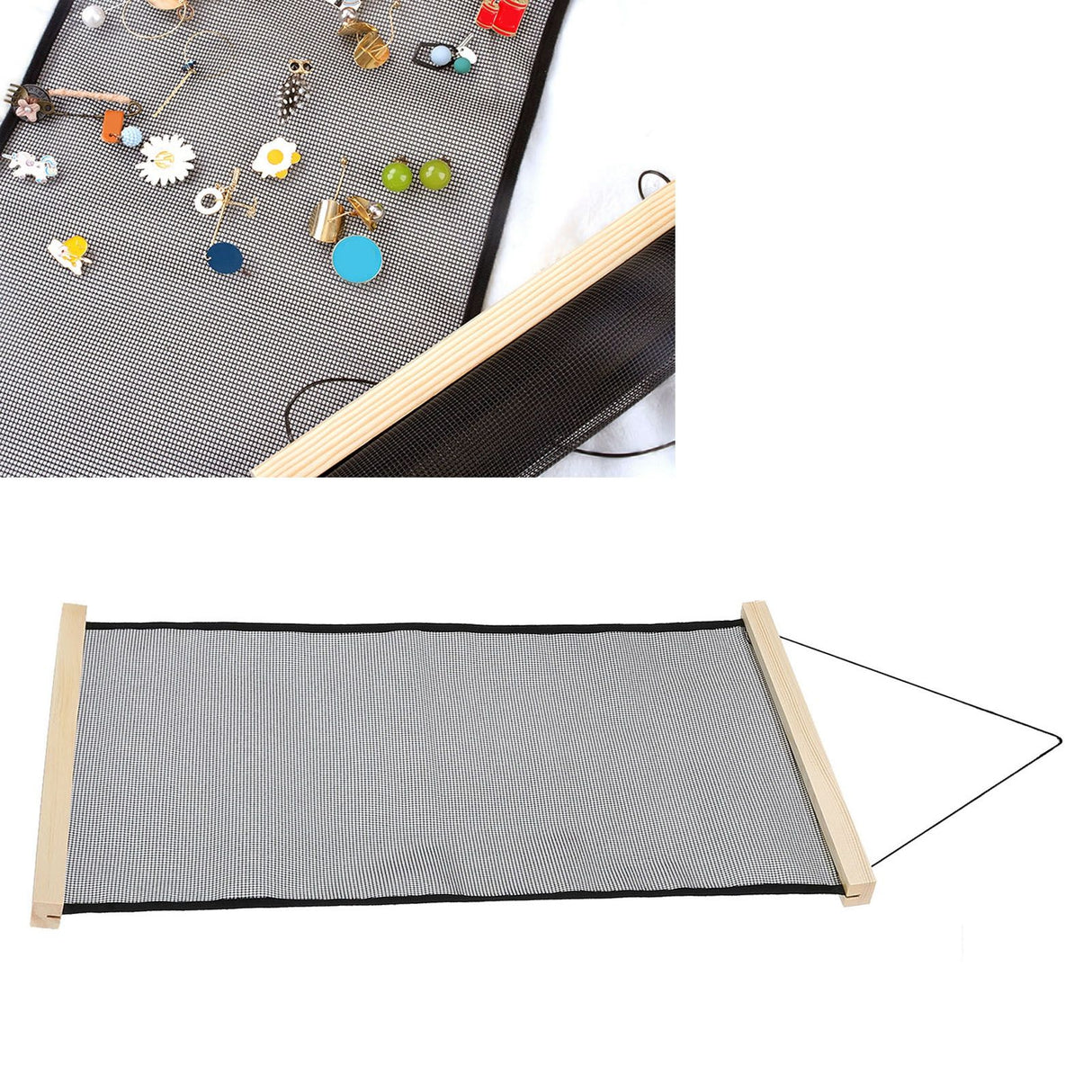 Earrings Jewelry Rack Mesh Cloth Large Capacity Storage Wall Mounted Earrings Necklaces Display Rack