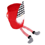 Christmas Gift Bag Faceless Santa Claus Drawstring Pouch Treat Bag for Christmas PartyRed