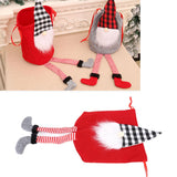 Christmas Gift Bag Faceless Santa Claus Drawstring Pouch Treat Bag for Christmas PartyRed