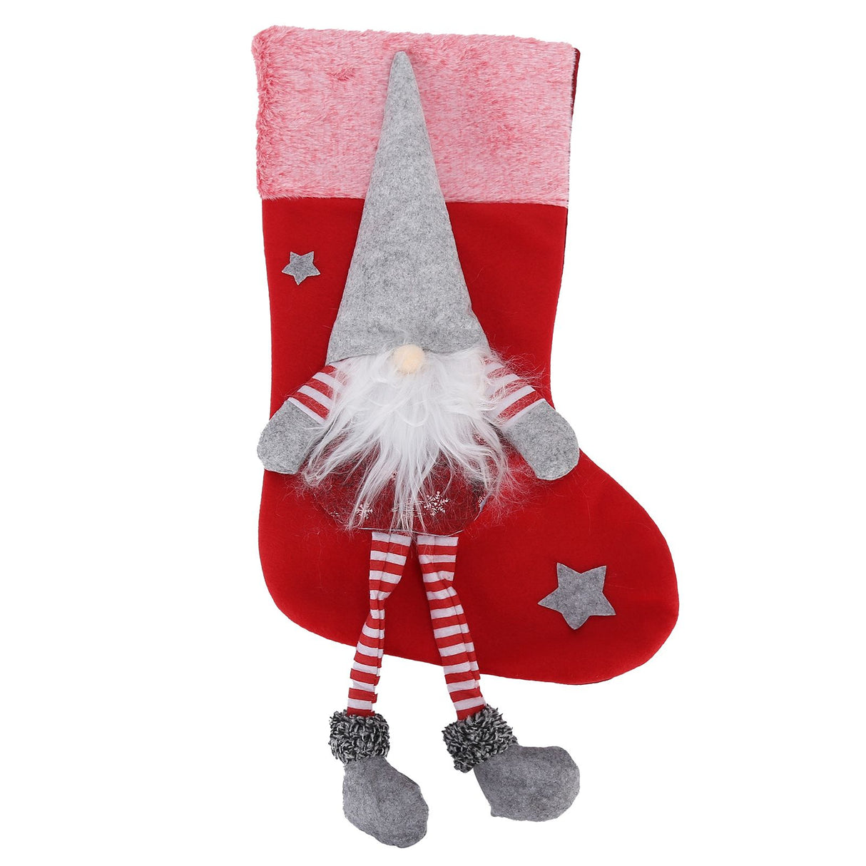 Christmas Hanging Ornaments Plush Faceless Old Man Christmas Stockings DecorationRed