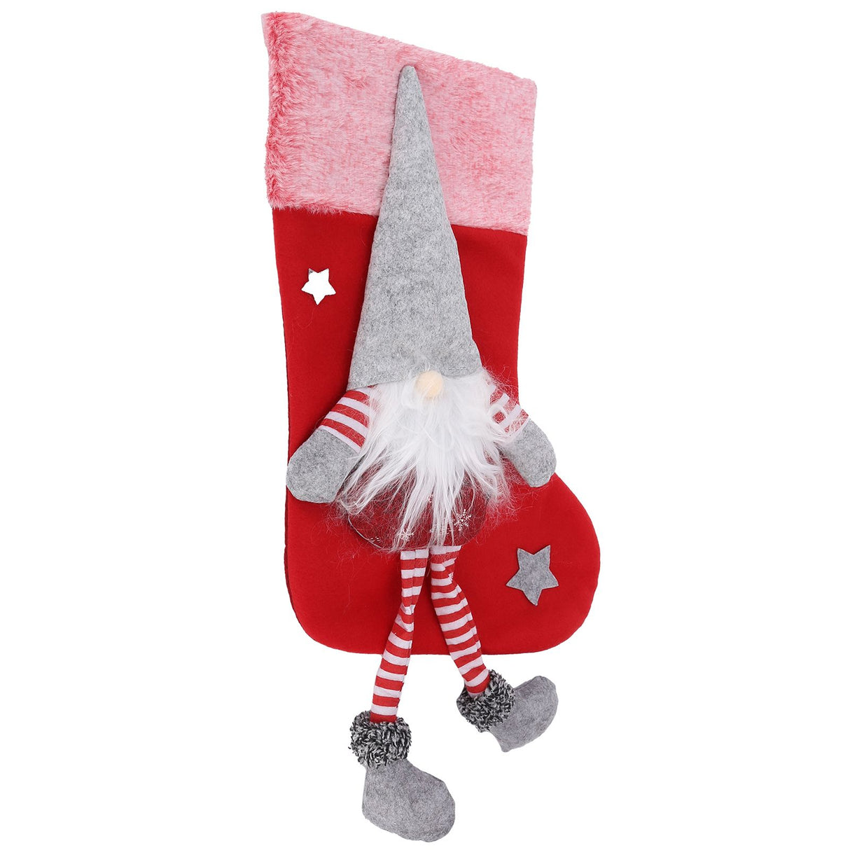 Christmas Hanging Ornaments Plush Faceless Old Man Christmas Stockings DecorationRed