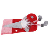 Christmas Hanging Ornaments Plush Faceless Old Man Christmas Stockings DecorationRed - Close-Up Angle