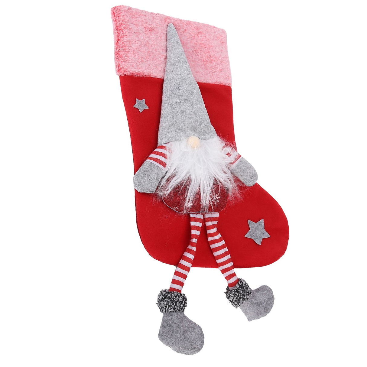 Christmas Hanging Ornaments Plush Faceless Old Man Christmas Stockings DecorationRed