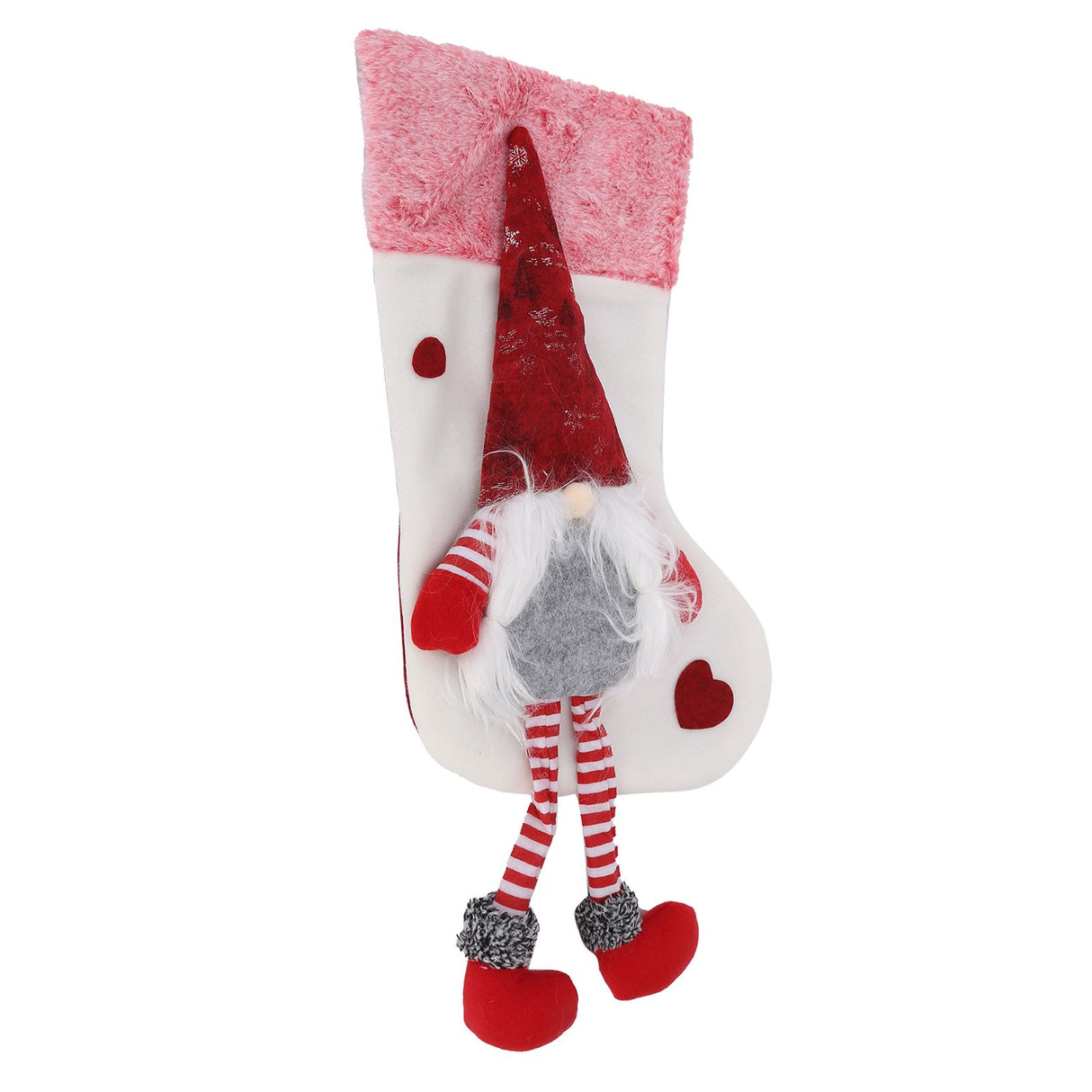 Christmas Ornaments Christmas Ornaments with Legs Plush Faceless Old Man in Deep Forest Christmas StockingsWhite