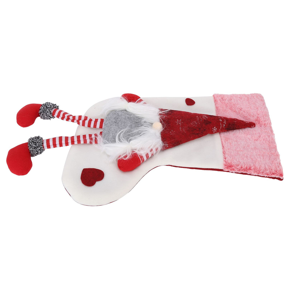 Christmas Ornaments Christmas Ornaments with Legs Plush Faceless Old Man in Deep Forest Christmas StockingsWhite