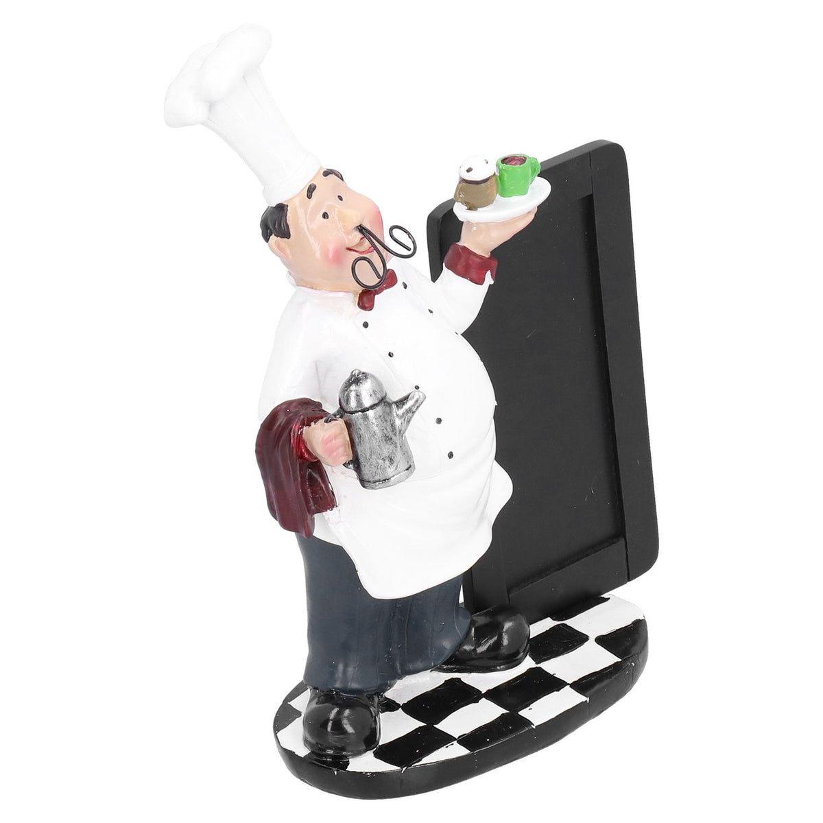 Resin Mustache Chef Figurine Fashion Small Ornaments Message Board Food Shop Hotel Decorations