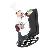 Resin Mustache Chef Figurine Fashion Small Ornaments Message Board Food Shop Hotel Decorations