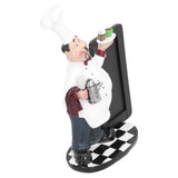 Resin Mustache Chef Figurine Fashion Small Ornaments Message Board Food Shop Hotel Decorations - 45-Degree Angle