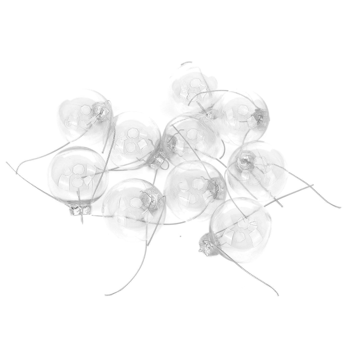 10Pcs/Set Decorative Hanging Ball Reusable Fillable Transparent Christmas Ball for Holiday Party6cm