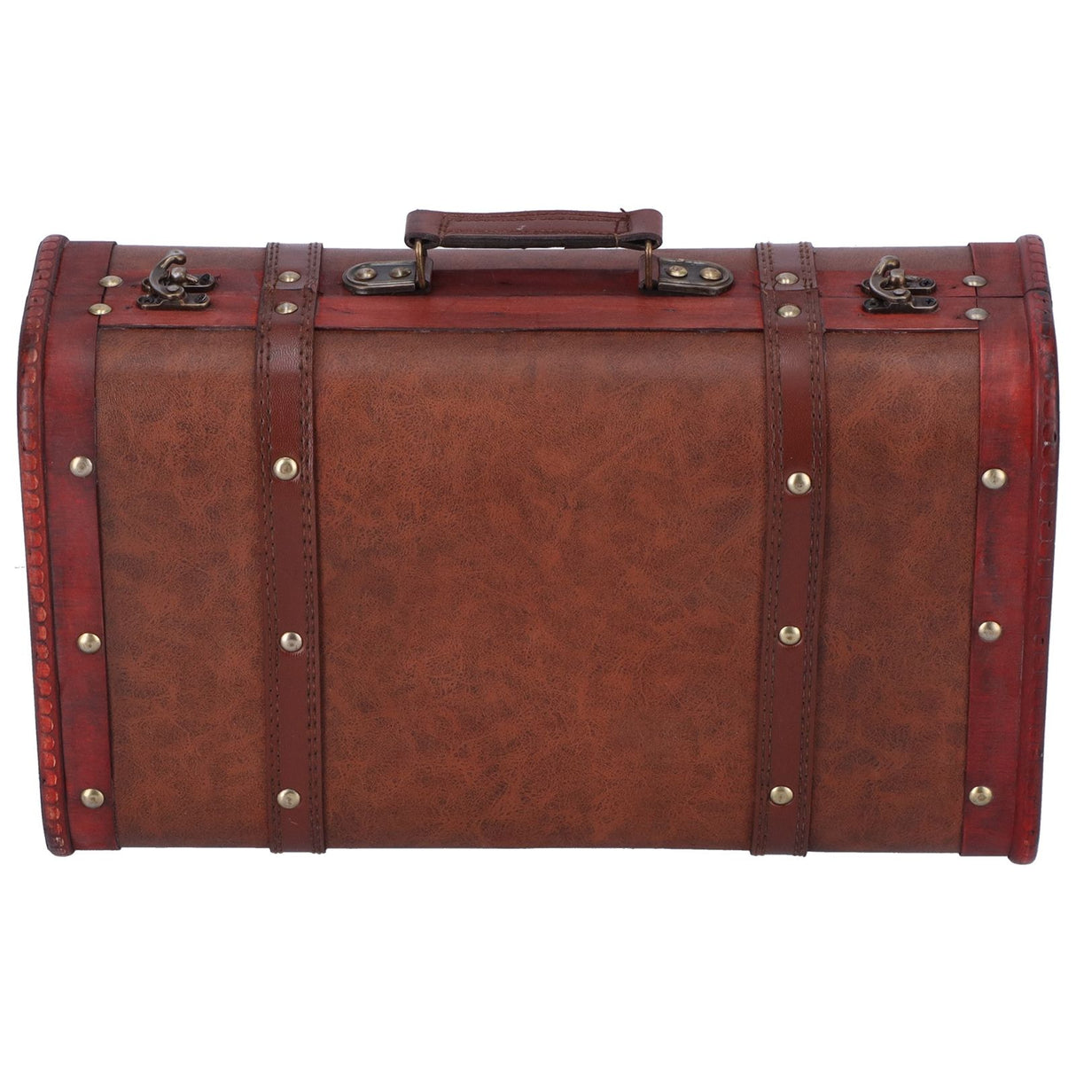 Antique Suitcase Portable Wooden Storage Chest Collection Ornaments Photography Props