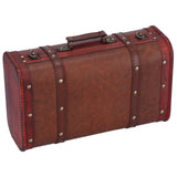 Antique Suitcase Portable Wooden Storage Chest Collection Ornaments Photography Props - Top-Down View