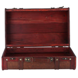 Antique Suitcase Portable Wooden Storage Chest Collection Ornaments Photography Props - Close-Up Angle