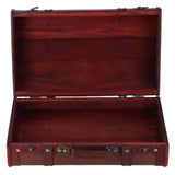 Antique Suitcase Portable Wooden Storage Chest Collection Ornaments Photography Props