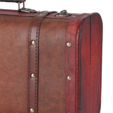 Antique Suitcase Portable Wooden Storage Chest Collection Ornaments Photography Props