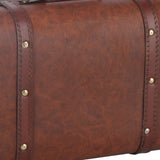 Antique Suitcase Portable Wooden Storage Chest Collection Ornaments Photography Props