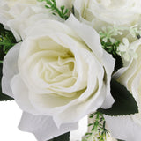 Artificial Wedding Bouquet Silk Flower Simulation Rose Bouquet for Bride Holding FlowersMilky White