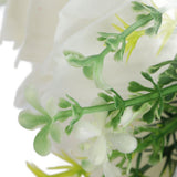 Artificial Wedding Bouquet Silk Flower Simulation Rose Bouquet for Bride Holding FlowersMilky White