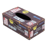 Tissue Box Vintage Composite Wood Napkin Paper Box for Household Living Room Restaurant - Side View