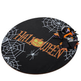 Spider Web Pattern Welcome Sign Wooden Hanging Door Hanger for Halloween Family Gathering BlackBowknot Included