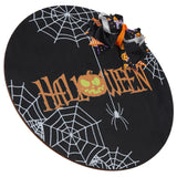 Spider Web Pattern Welcome Sign Wooden Hanging Door Hanger for Halloween Family Gathering BlackBowknot Included