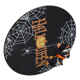 Spider Web Pattern Welcome Sign Wooden Hanging Door Hanger for Halloween Family Gathering BlackBowknot Included