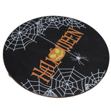 Spider Web Pattern Welcome Sign Wooden Hanging Door Hanger for Halloween Family Gathering BlackBowknot Not Included - Rear View