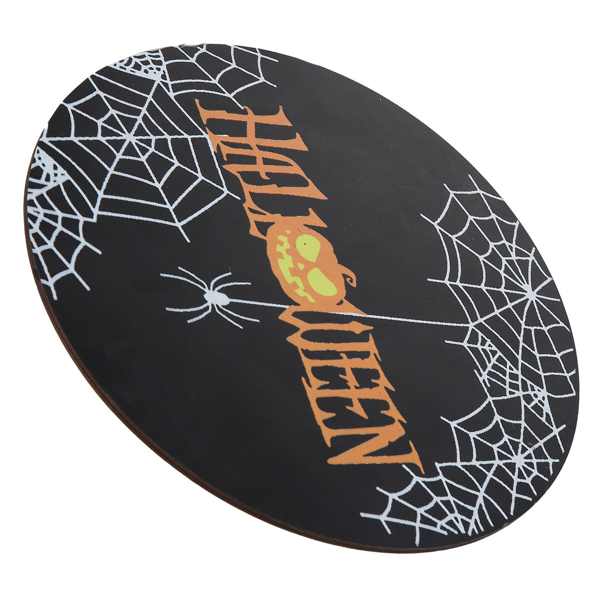 Spider Web Pattern Welcome Sign Wooden Hanging Door Hanger for Halloween Family Gathering BlackBowknot Not Included