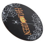 Spider Web Pattern Welcome Sign Wooden Hanging Door Hanger for Halloween Family Gathering BlackBowknot Not Included