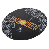 Spider Web Pattern Welcome Sign Wooden Hanging Door Hanger for Halloween Family Gathering BlackBowknot Not Included - Extra Image
