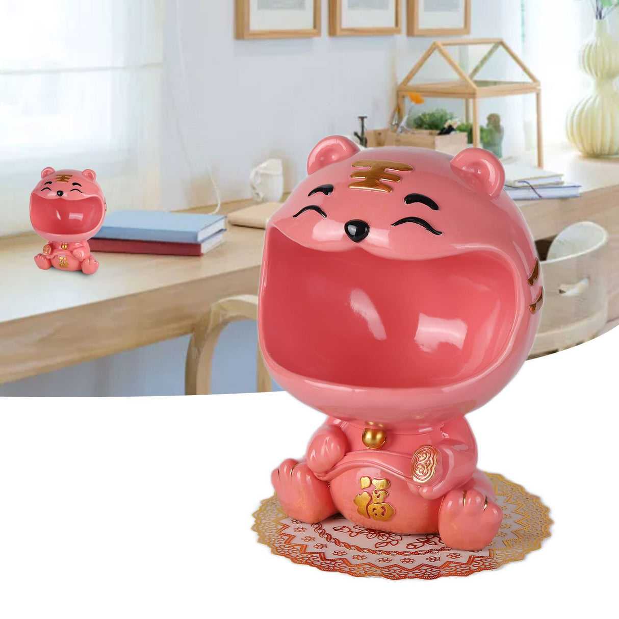 Cut Animal Shaped Key Phone Storage Basket Container Home Entryway Decor Accessory Display MoldPink