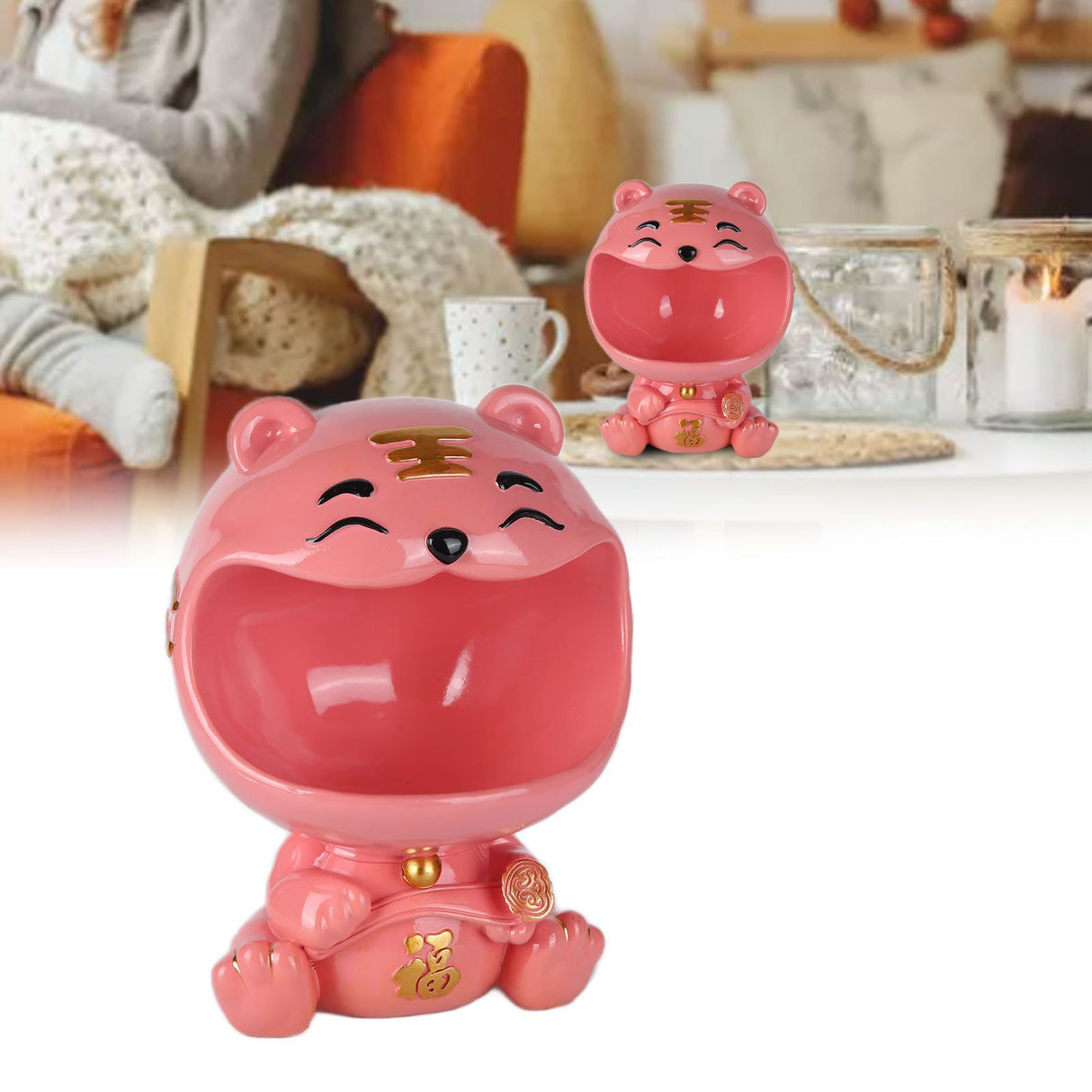 Cut Animal Shaped Key Phone Storage Basket Container Home Entryway Decor Accessory Display MoldPink