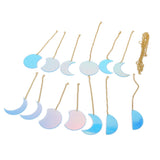13PCS Moon Phase Wall Hanging Decor Banners Hanging Ornaments for Bedroom Home Office Nursery Wall Art - Close-Up Angle